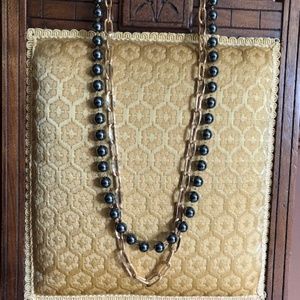 K.Amato Long Gold/Gunmetal Necklace